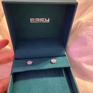 Effy Silver Flower Stud Earrings